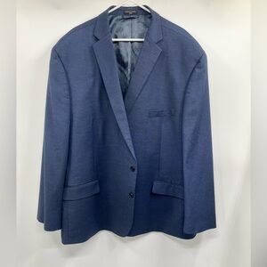 Shaquille O'Neal Blue XLG Big Tall Solid Blue Stretch Blazer Sports Suit Jacket